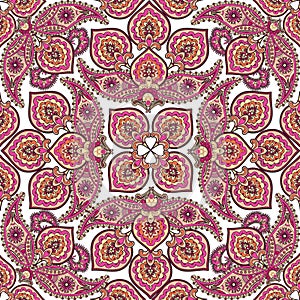 Flourish tiled pattern. Abstract floral muslim ornament