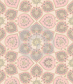 Flourish tiled pattern. oriental floral geometric seamless ornament