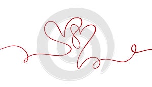 Flourish vintage Vector divider Valentines Day Hand Drawn Calligraphic Heart. Calligraphy illustration. Holiday Design