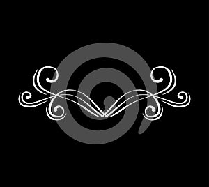 Flourishe swirl, curl, scroll element. Calligraphic design element. Vector.