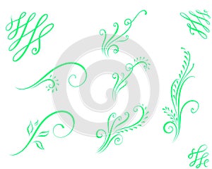 Flourished calligraphic ornament for cards photo