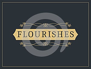 Flourishes calligraphic vintage ornamental background. Vector luxury invitation, restaurant menu or royalty certificate