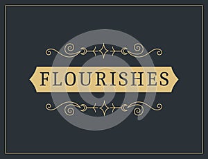 Flourishes calligraphic vintage ornamental background. Vector luxury invitation, restaurant menu or royalty certificate