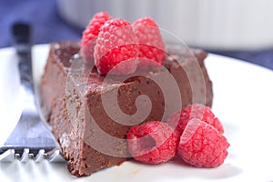 Flourless Chocolate Cake with Raspberries