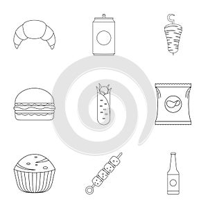 Floury icons set, outline style