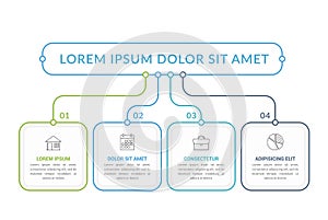 Flow chart with 4 Steps