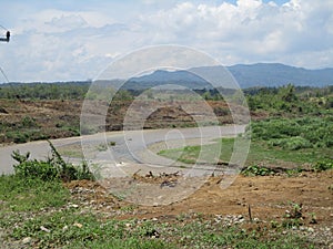 The flow of the cipunagara river on a hilly mountain is a free and open place for the public