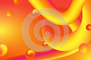 Flow fluid shapes gradient orange pink yellow color background