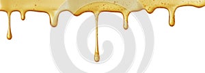 Flow of sweet honey on the white background