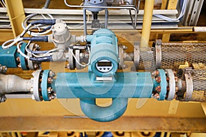 Flow transmitter or Flow transducer equipment function and sent PLC logic to processor in oil and gas production process