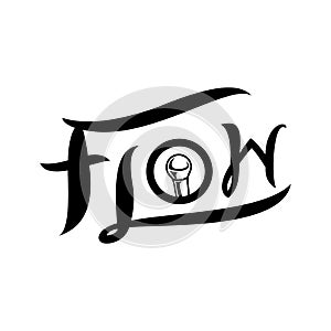 Flow typography with microphone logo