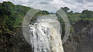The flow of the Zambezi River collapses into the abyss photo