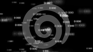 Flow of zeros. Digital background matrix. 3d rendering. Binary code background. Programming. Web Developer
