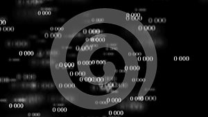 Flow of zeros. Digital background matrix. 3d rendering. Binary code background. Programming. Web Developer