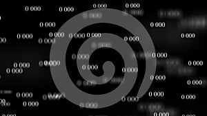 Flow of zeros. Digital background matrix. 3d rendering. Binary code background. Programming. Web Developer