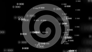 Flow of zeros. Digital background matrix. 3d rendering. Binary code background. Programming. Web Developer