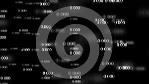 Flow of zeros. Digital background matrix. 3d rendering. Binary code background. Programming. Web Developer