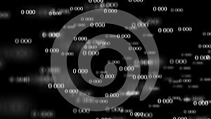 Flow of zeros. Digital background matrix. 3d rendering. Binary code background. Programming. Web Developer