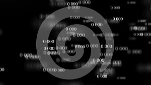Flow of zeros. Digital background matrix. 3d rendering. Binary code background. Programming. Web Developer