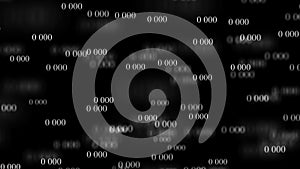 Flow of zeros. Digital background matrix. 3d rendering. Binary code background. Programming. Web Developer