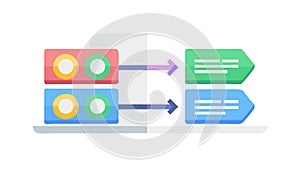 Flowchart Arrows Data Infographic, vector design Generative AI