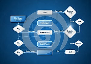 Through Data Input, Process Data, Output Results, and concludes