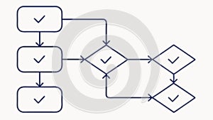 Flowchart with Checkmarks, Process Management, vector design Generative AI