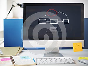 Flowchart Corporate Management Process Concept