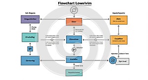 Flowchart depicting a fictional process titled 