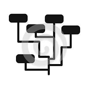 Flowchart diagram, scheme icon, flat style