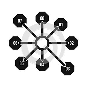 Flowchart diagram, scheme icon, simple style
