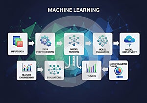 Flowchart illustrating a machine learning process with distinct