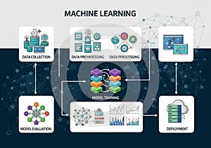 Flowchart illustrating the machine learning process. It includes 