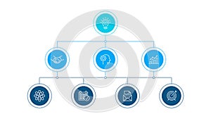 Flowchart infographic template with 8 steps or options. Vector business template for presentation