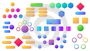 Flowchart infographic. Workflow organization hierarchy structure, info chart graphic diagrams. Timeline, business process scheme