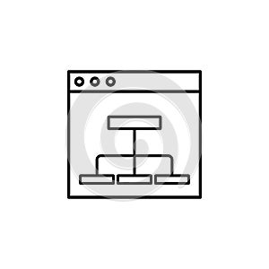 flowchart, mapping icon. Simple outline vector of Web Design Development  set icons for UI and UX, website or mobile application
