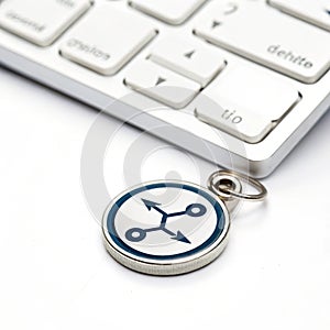 Flowchart off-page connector symbol isolated on white background photo