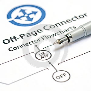 Flowchart off-page connector symbol isolated on white background photo