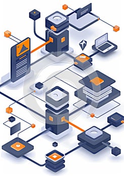 Flowchart, the process of transition from paper to digital document flow.
