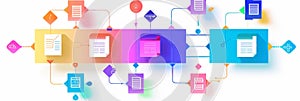 Flowchart, the process of transition from paper to digital document flow.