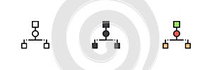 Flowchart scheme different style icon set
