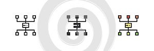 Flowchart scheme different style icon set