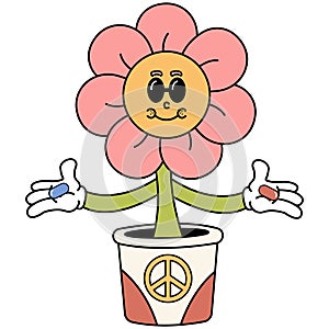 Flower in groovy style