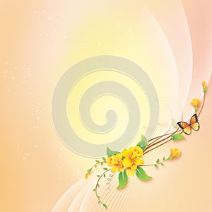 Flower with Abstract Background for Greeting Card