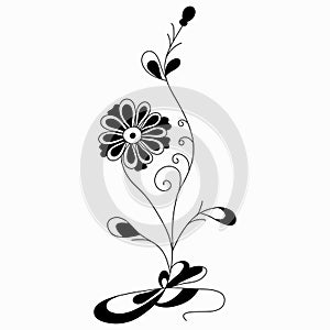 Flower abstract vector illustration of a classic style on a white background