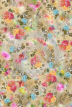 Flower allover color pattern image digital colorful graphics cute