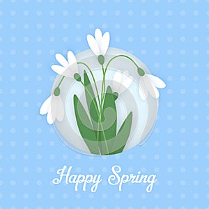 Flower applique card paper flowers snowdrops