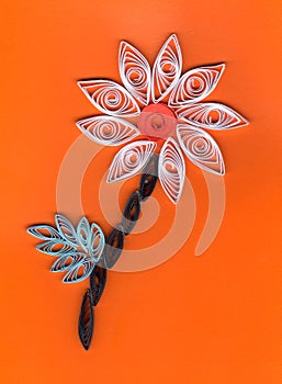 Flower applique with quilling