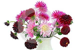 Flower arrangement of chrysanthemums and dahlias