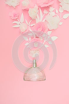 Flower arrangement. Flowers, fragrance, perfume on pink